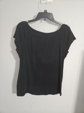 Westport Black Boatneck Short Sleeve Top